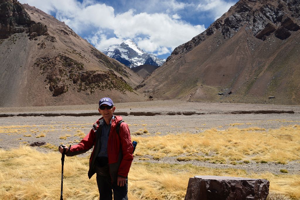 13 Jerome Ryan And Aconcagua From Just Before Casa de Piedra On The Trek To Aconcagua Plaza Argentina Base Camp